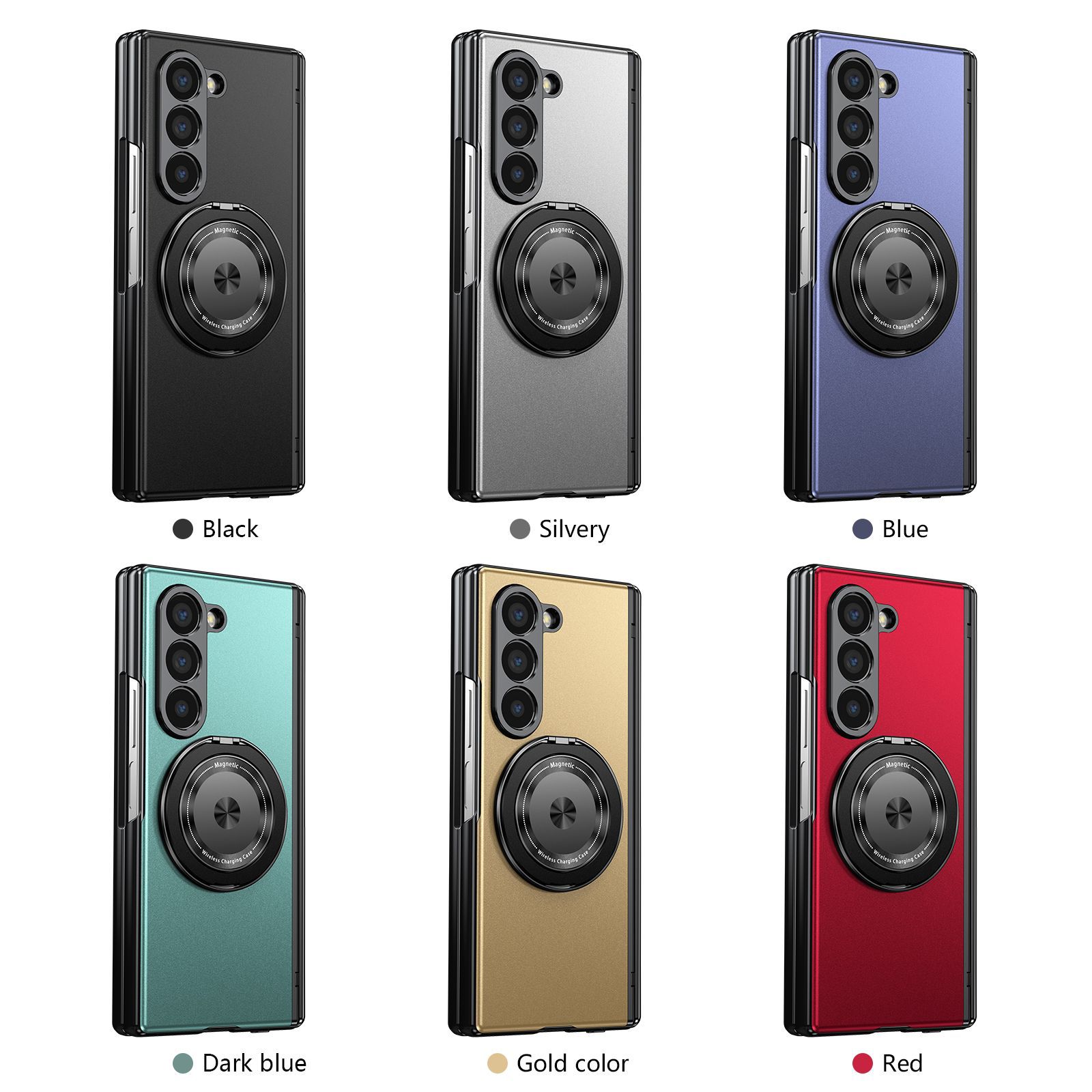 Suitable for Samsung Z Fold6/5/4/3 magnetic 360 degree rotating bracket full cover protective case