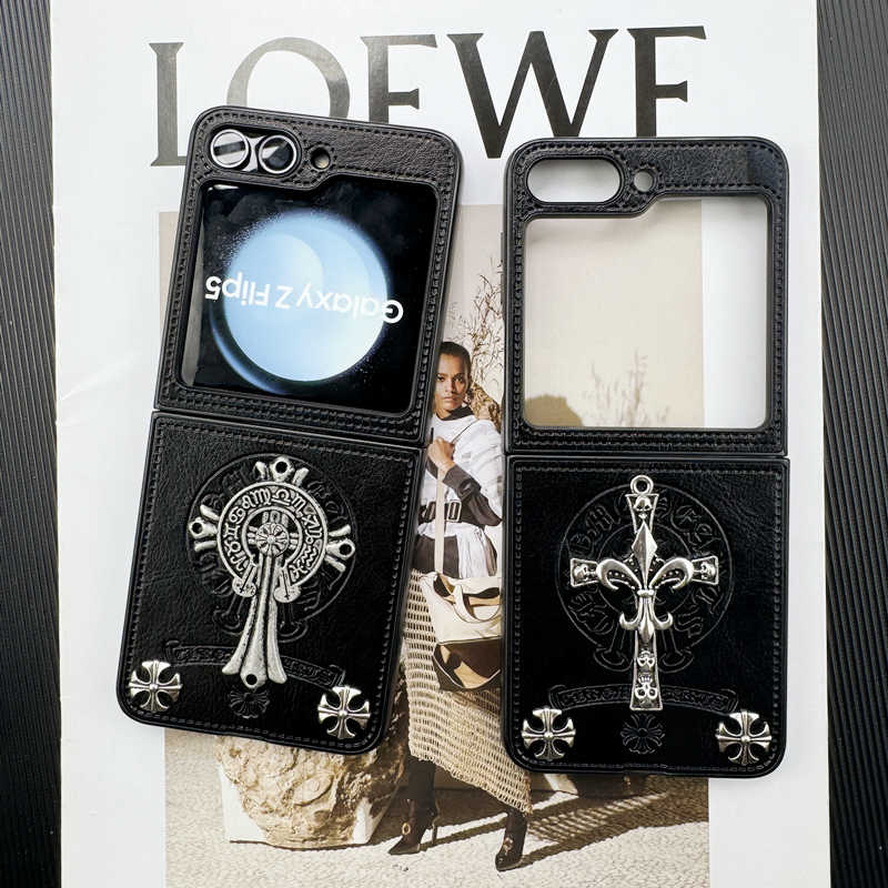 適用於三星Z Flip6/5/4/3新款立體浮雕潮牌聯名款折疊殼