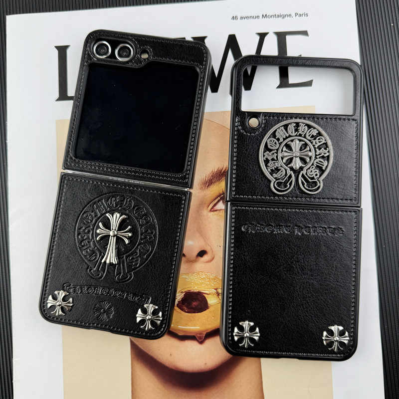 適用於三星Z Flip6/5/4/3新款立體浮雕潮牌聯名款折疊殼