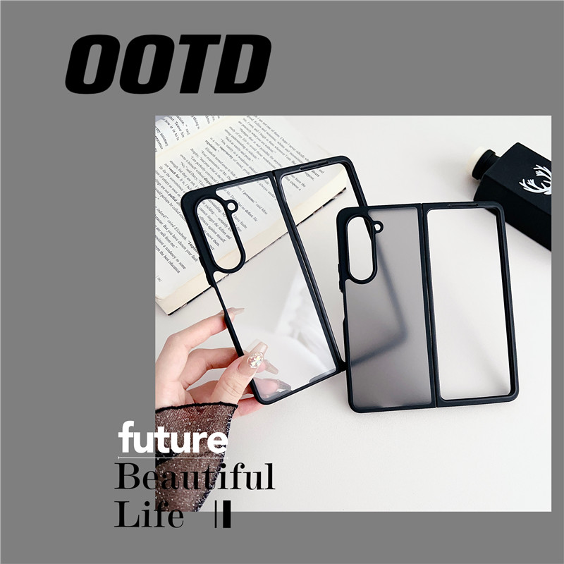 สำหรับ Samsung Galaxy Z Fold5/4/3 ขอบดำป้องกันลายนิ้วมือโทรศัพท์กรณีป้องกัน