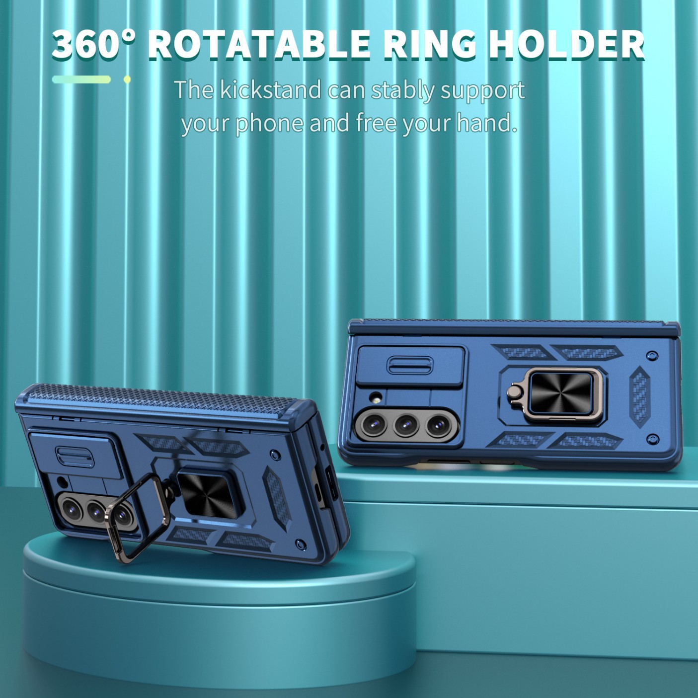 เหมาะสำหรับ Samsung Z Fold6/5/4/3 แหวนเล็บคมใหม่หน้าต่างบานเลื่อนเลนส์ป้องกันเคส