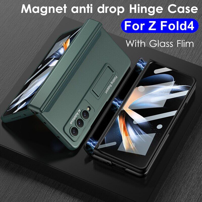 เหมาะสำหรับ Samsung Z Fold5/4/3 พับแม่เหล็กบานพับวงเล็บฟิล์มเปลือกรวมทุกอย่างเคสโทรศัพท์