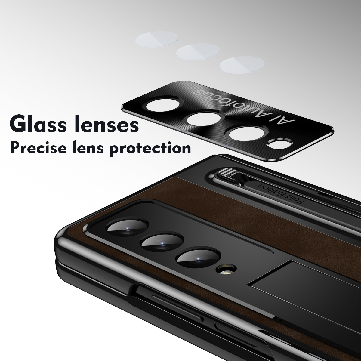 ช่องเสียบปากกาหนังสำหรับ Samsung Z Fold5/4/3 พร้อมกรณีโทรศัพท์ปากกา