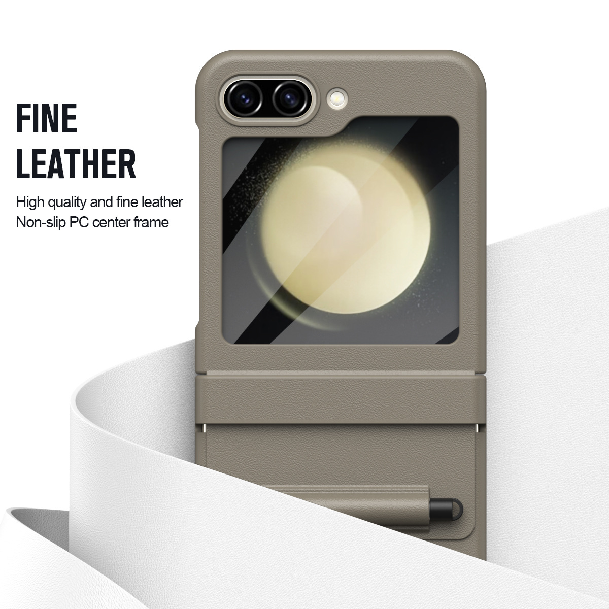 สำหรับ Samsung Z Flip5/4/3 หนังบานพับปากกาช่องใส่ปากกา