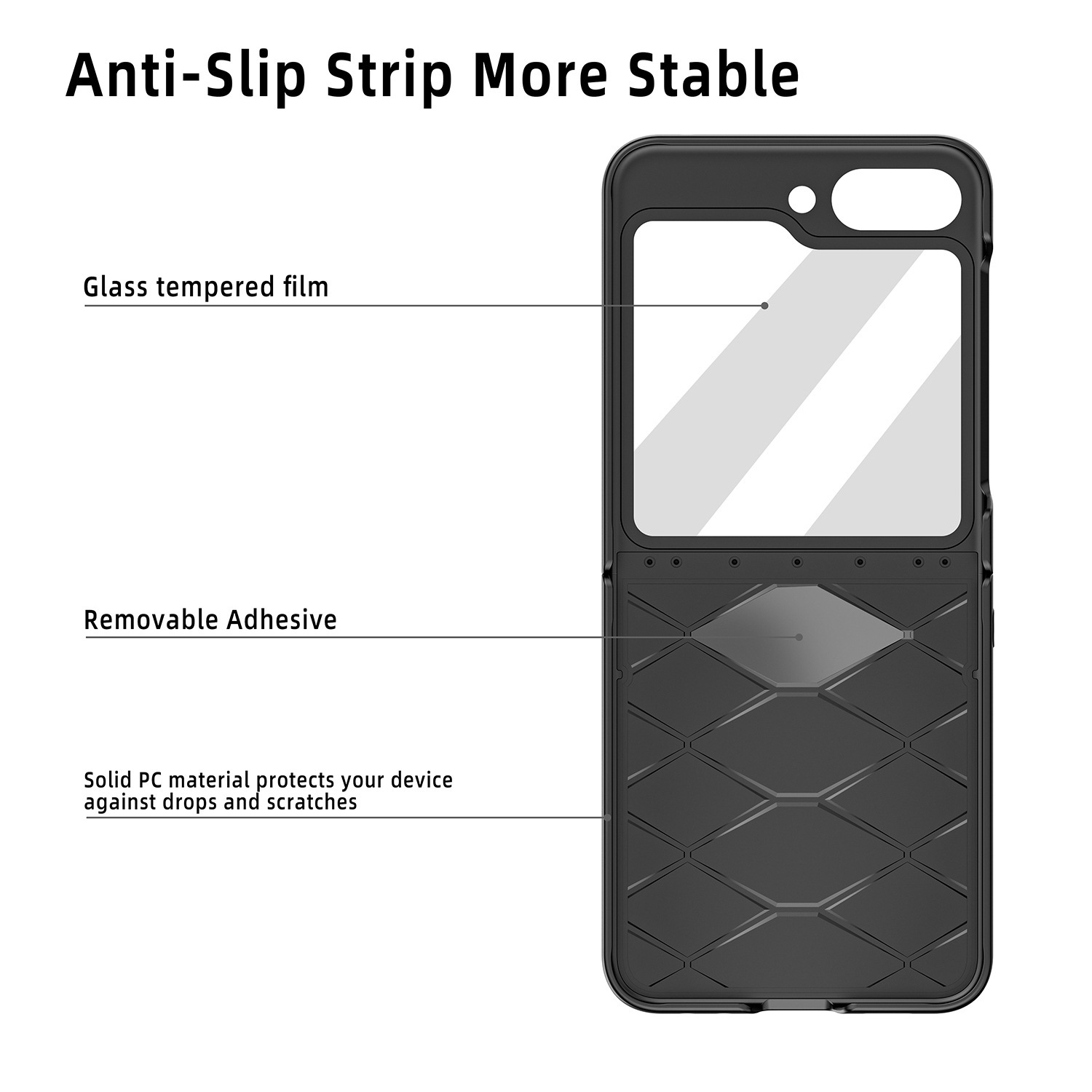Suitable for Samsung Z Flip5/4/3 litchi pattern magnetic holder mobile phone case