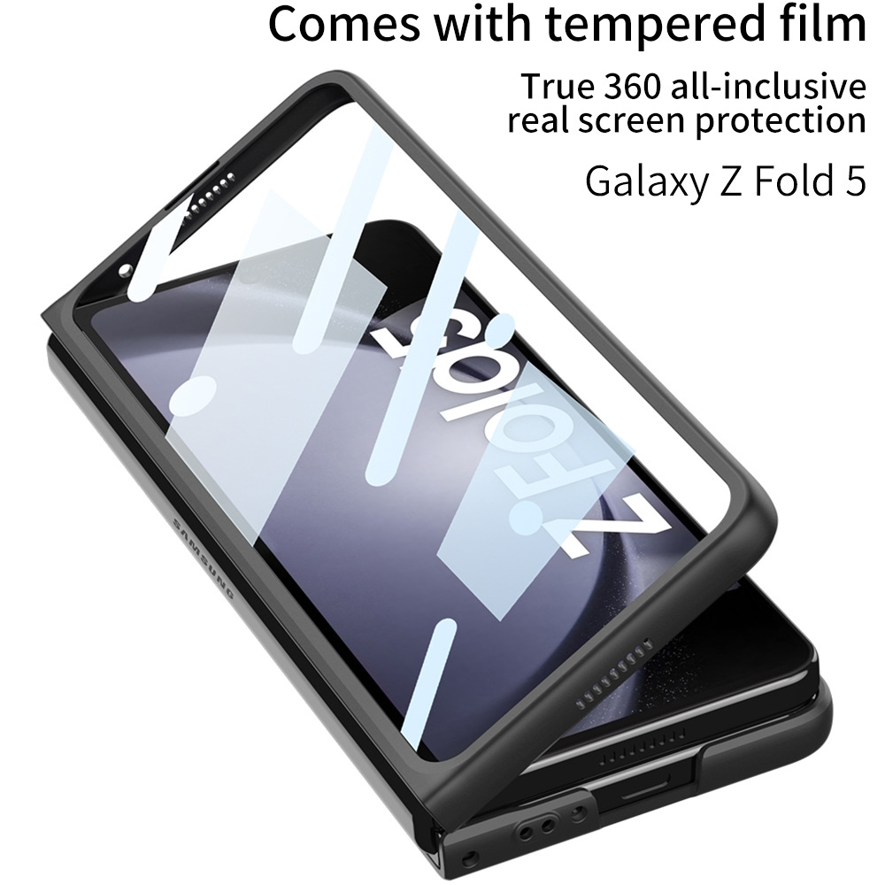 สำหรับ Samsung Galaxy Z Fold5/4/3 หน้าต่างบานเลื่อน Frosted โทรศัพท์กรณีป้องกัน