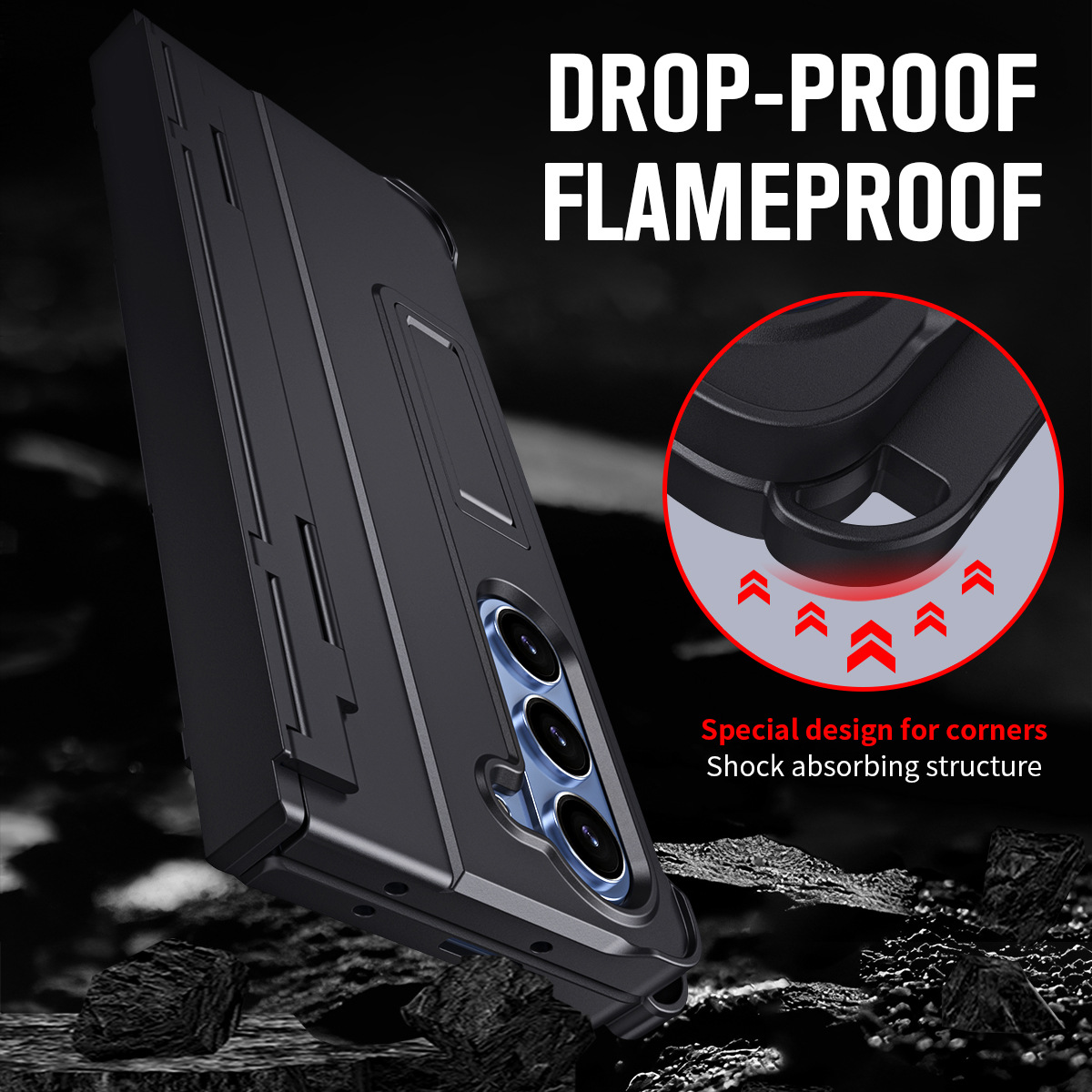 เหมาะสำหรับ Samsung Z Fold5/4/3 กรณีโทรศัพท์ปากกาด้านข้างช่องใส่ปากกาบานพับฟิล์มกรณีรวมทุกอย่างผู้ถือกรณีป้องกัน