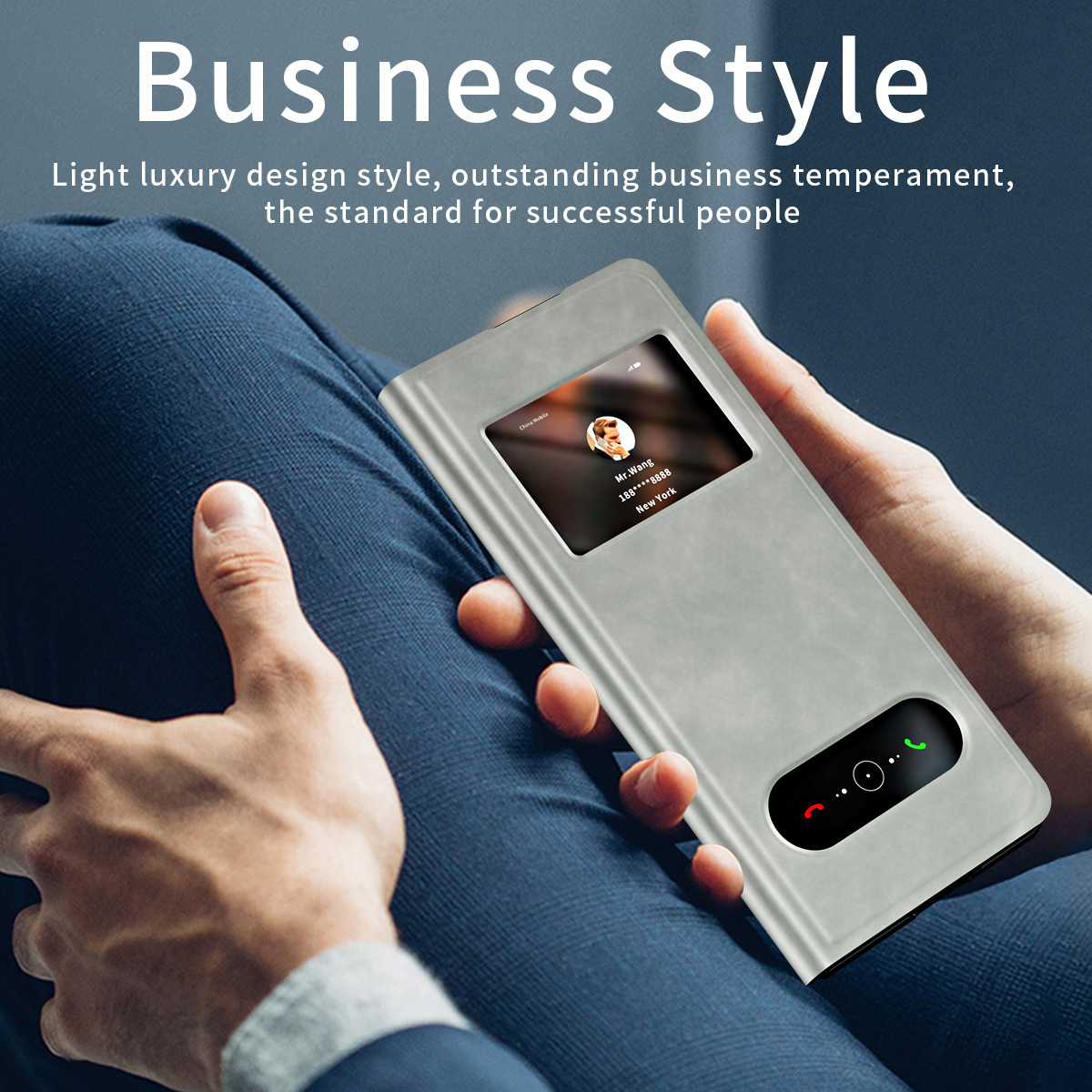 สำหรับ Samsung Z Fold5/4/3 กรณีโทรศัพท์พลิกหน้าจอพับหนังธรรมดาธุรกิจรวมทุกอย่างกรณีป้องกันการตก