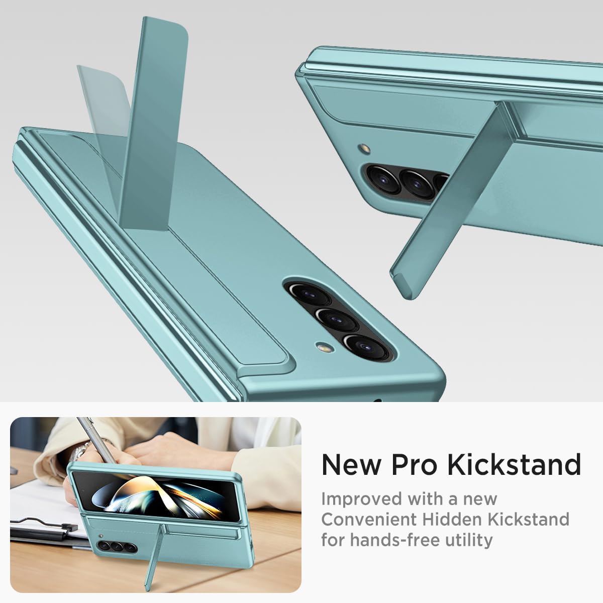 เหมาะสำหรับ Samsung Z Fold5/4/3 ถาดปากกาที่มองไม่เห็นวงเล็บเคสโทรศัพท์ 2-in-1 พร้อมสไตลัส