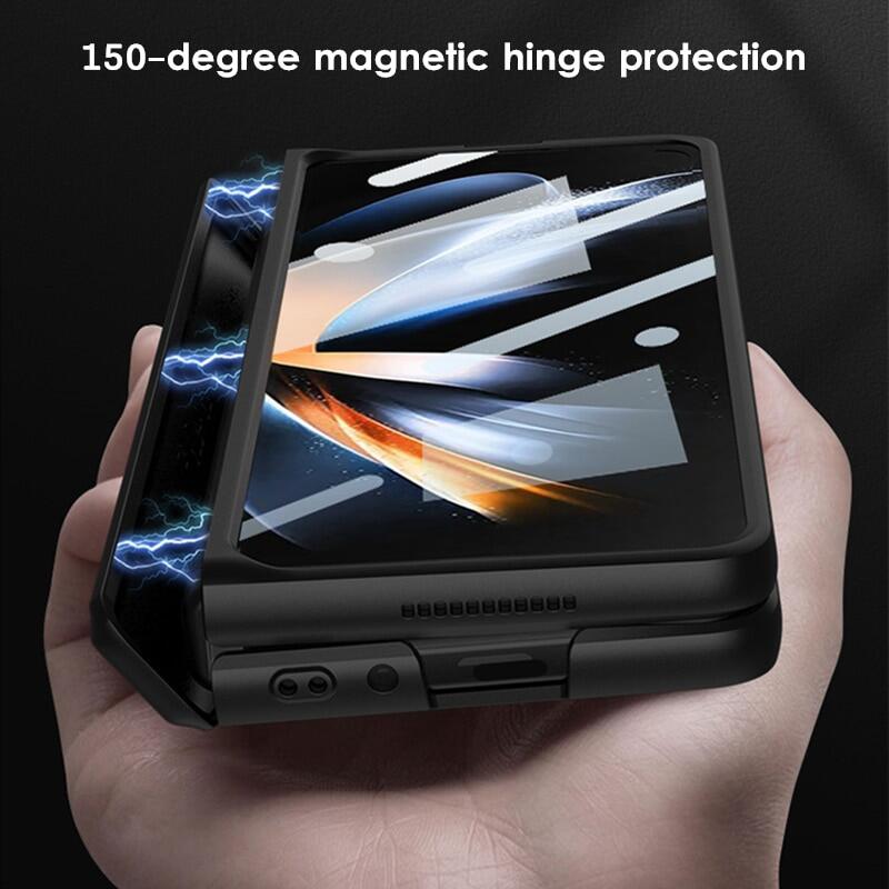 เหมาะสำหรับ Samsung Z Fold5/4/3 พับแม่เหล็กบานพับวงเล็บฟิล์มเปลือกรวมทุกอย่างเคสโทรศัพท์