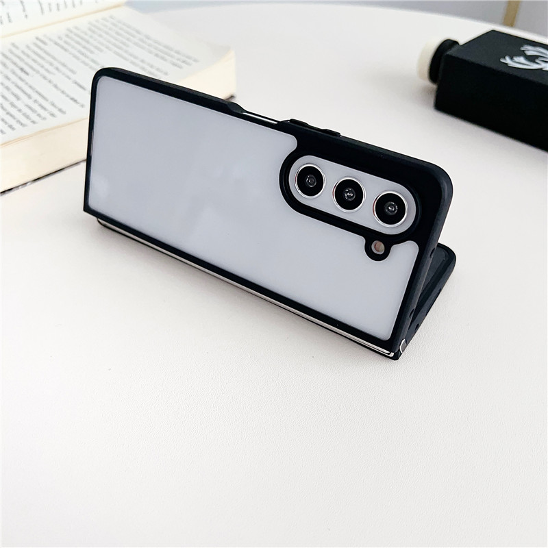 สำหรับ Samsung Galaxy Z Fold5/4/3 ขอบดำป้องกันลายนิ้วมือโทรศัพท์กรณีป้องกัน