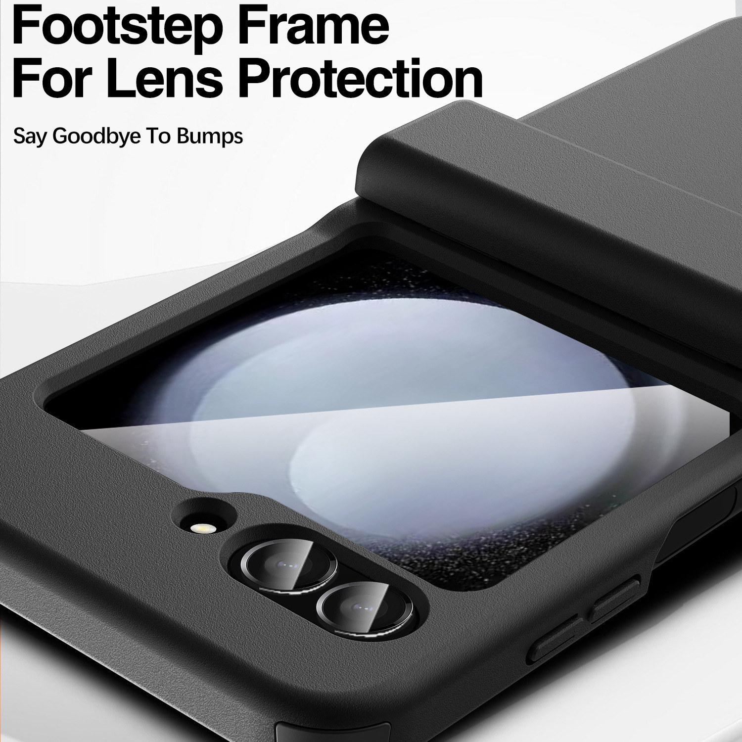 เหมาะสำหรับ Samsung Z Flip5 กรณีโทรศัพท์ภายใน寘ใส่ตลับฟิล์มครอบคลุมทั้งหมดบานพับพับหน้าจอป้องกันกรณีตก