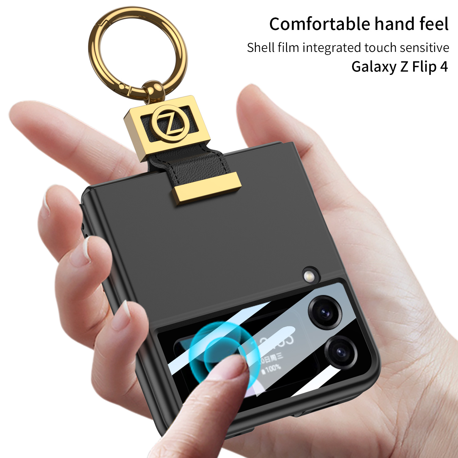 Suitable for Samsung Z Flip5/4/3 Z letter ring stand skin-like ultra-thin anti-fall protective case