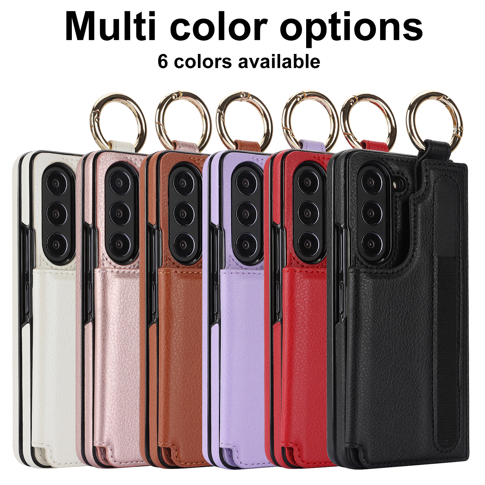 สำหรับ Samsung Z Fold5/4/3 กระเป๋าสตางค์แหวนนิ้วมือปากกากรณีโทรศัพท์