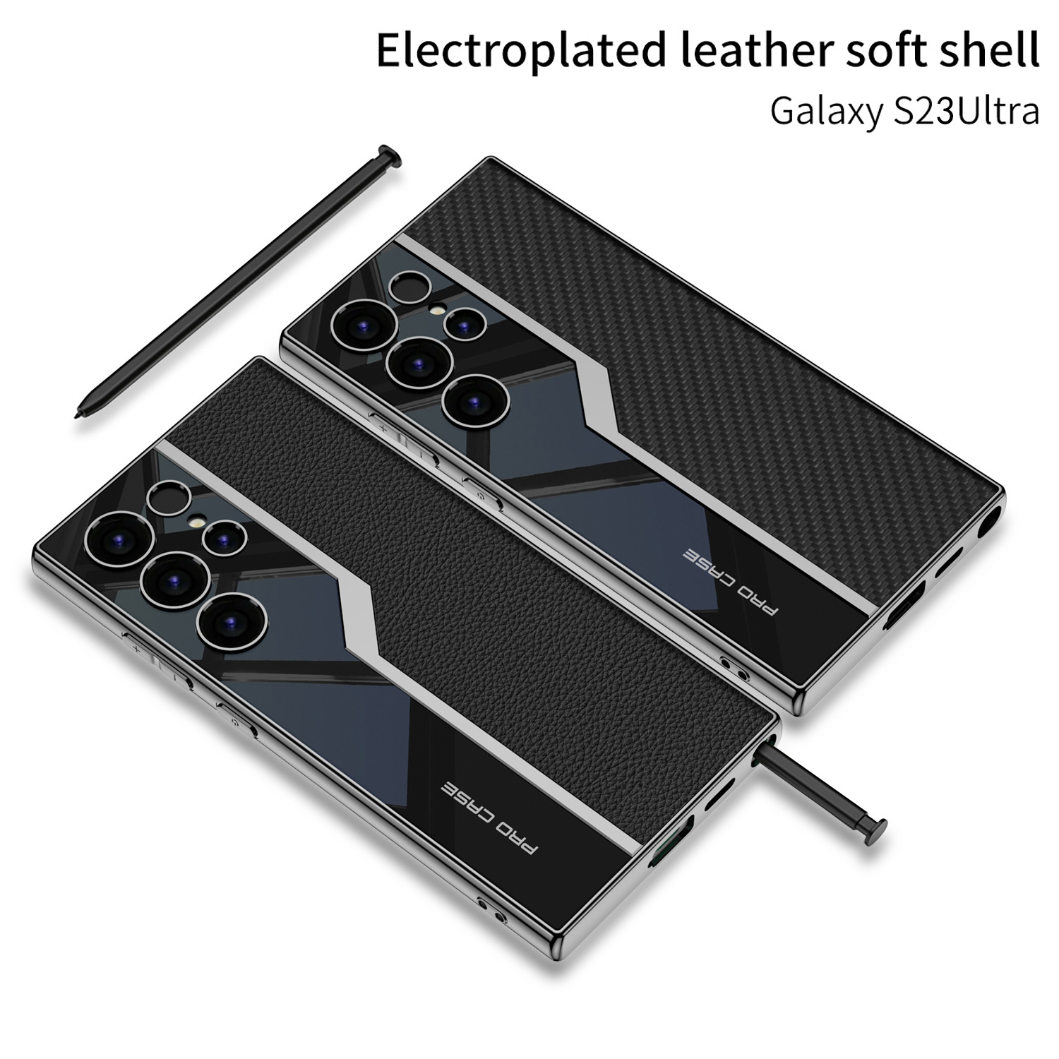 สำหรับ Samsung S Series Electroplating กรณีโทรศัพท์หนังธรรมดา