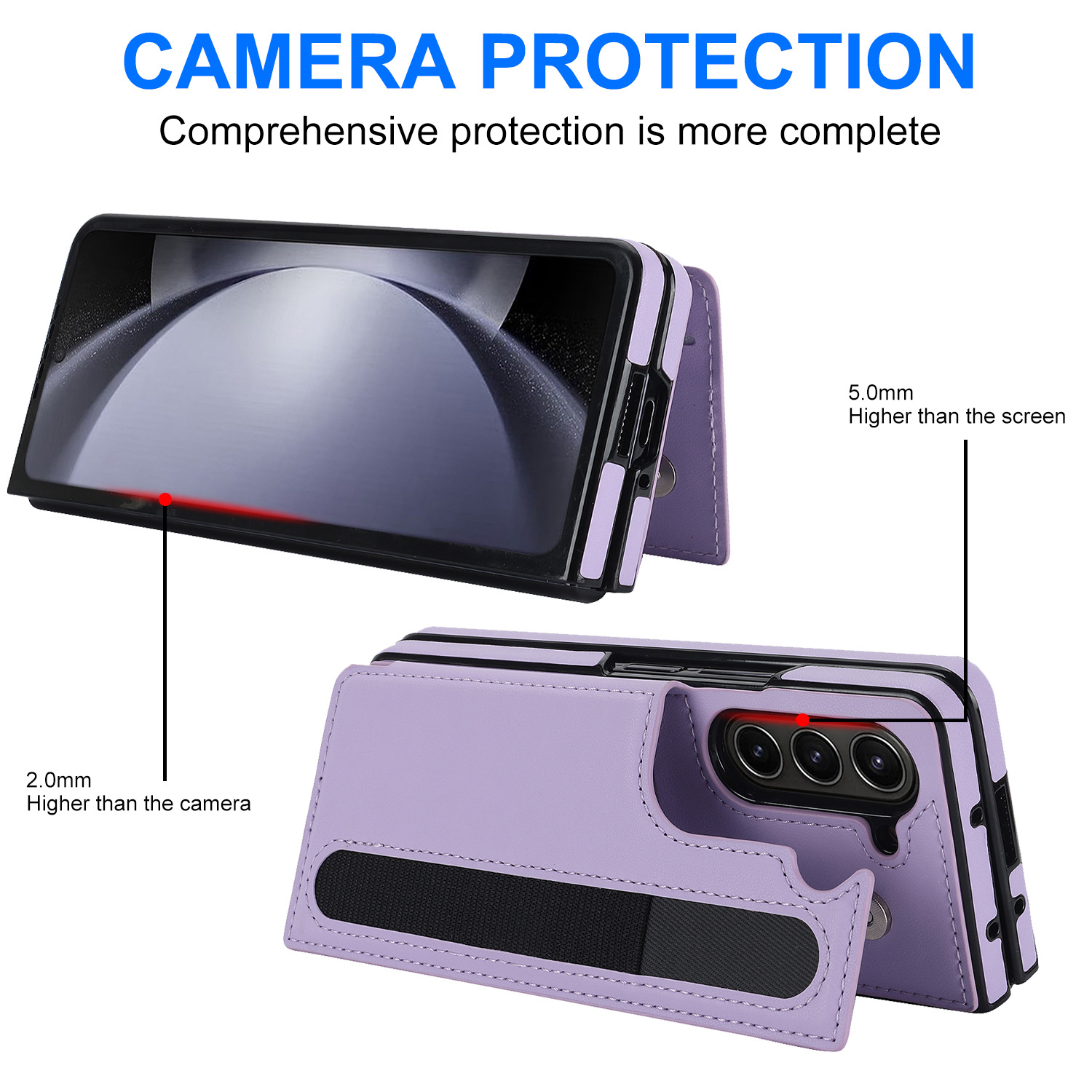 สำหรับ Samsung Galaxy Z Fold5/4/3 ซองใส่บัตรพลิกโทรศัพท์กรณีป้องกัน