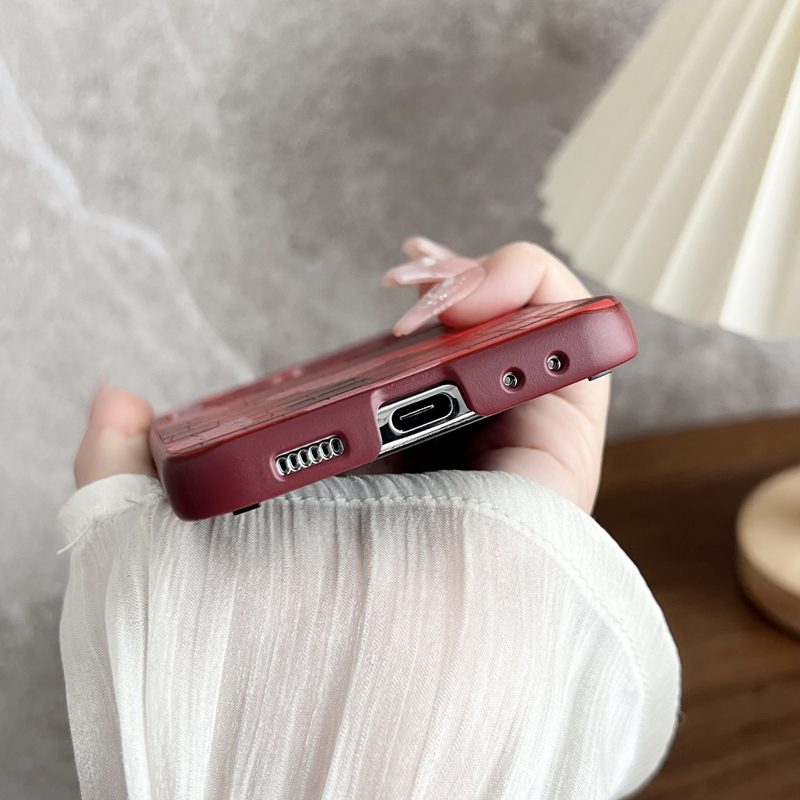 สำหรับ Samsung Galaxy Z Flip5/4/3 สีแดงลายสก๊อตรักโทรศัพท์กรณีป้องกัน