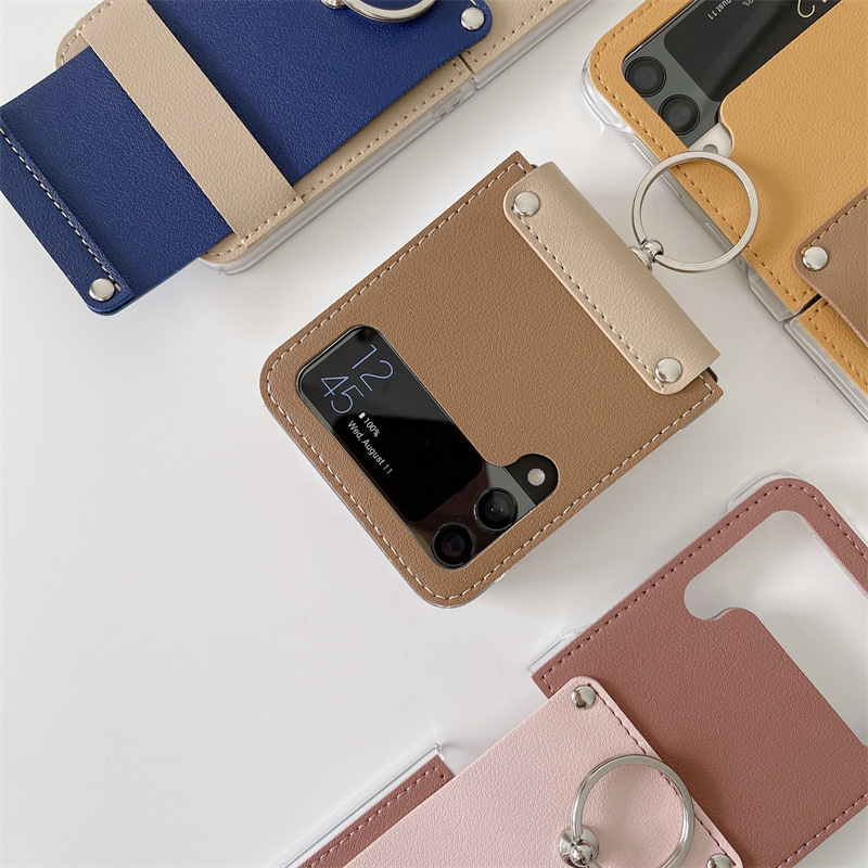 สำหรับ Samsung Galaxy Z Flip5/4/3 Splice สีชนกันโทรศัพท์กรณีป้องกัน