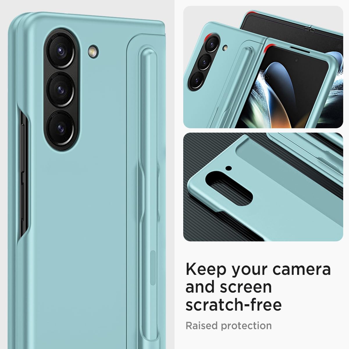 เหมาะสำหรับ Samsung Z Fold5/4/3 ถาดปากกาที่มองไม่เห็นวงเล็บเคสโทรศัพท์ 2-in-1 พร้อมสไตลัส