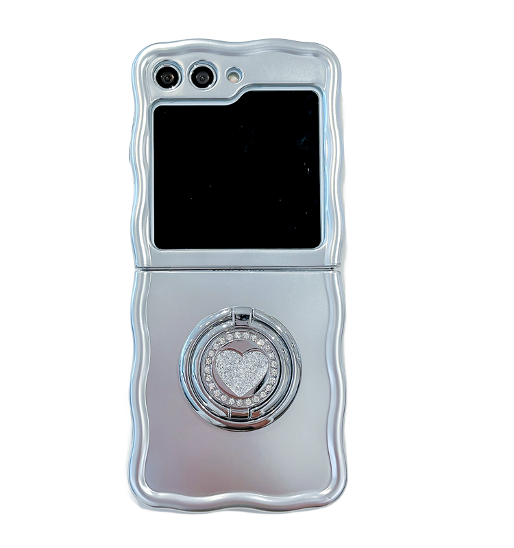 สำหรับ Samsung Galaxy Z Flip5/4/3 Folding Love แหวนนิ้วมือผู้ถือโทรศัพท์มือถือกรณีป้องกัน