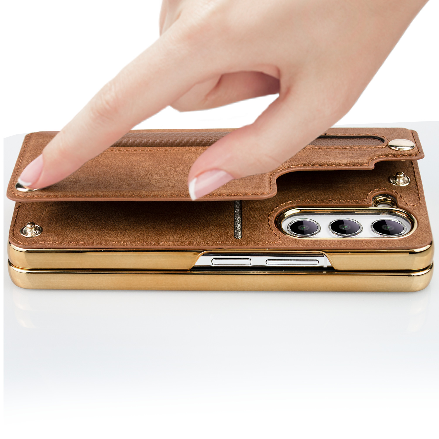 สำหรับ Samsung Z Fold5/4/3 ใส่สายรัดข้อมือปากกาช่องใส่โทรศัพท์ป้องกันการตก