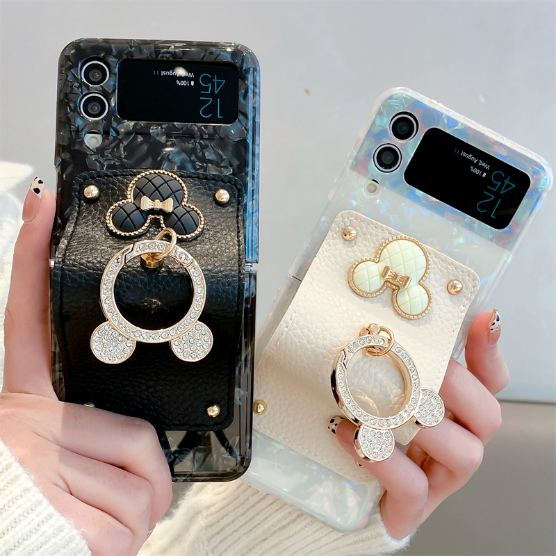 สำหรับ Samsung Galaxy Z Flip5/4/3 เปลือกหอยลาย Mickey Head โทรศัพท์กรณีป้องกัน