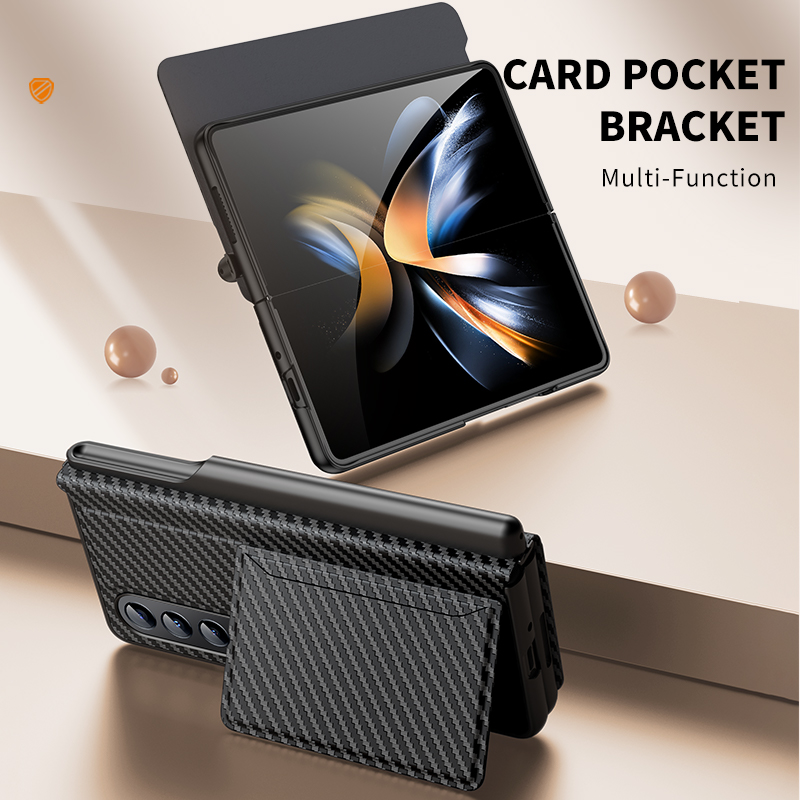 เหมาะสำหรับ Samsung Z Fold5/4/3 ถาดใส่ปากกาที่ถอดออกได้ที่วางนามบัตรขาตั้งซองหนังป้องกันการล่มสลาย