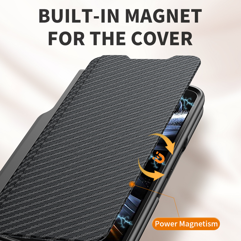 เหมาะสำหรับ Samsung Z Fold5/4/3 ถาดใส่ปากกาที่ถอดออกได้ที่วางนามบัตรขาตั้งซองหนังป้องกันการล่มสลาย