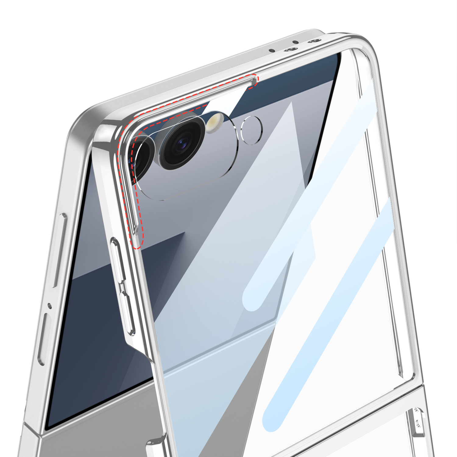 適用於三星Z Flip7/6/5/4/3透明電鍍幻影全包保護殼