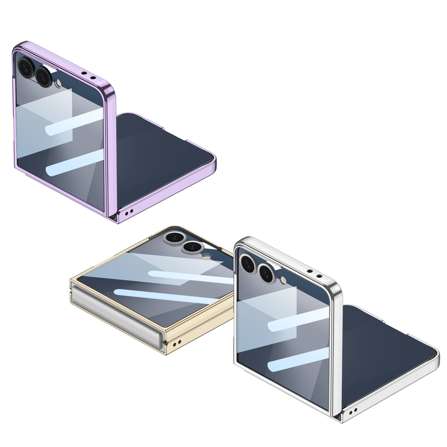 適用於三星Z Flip7/6/5/4/3透明電鍍幻影全包保護殼