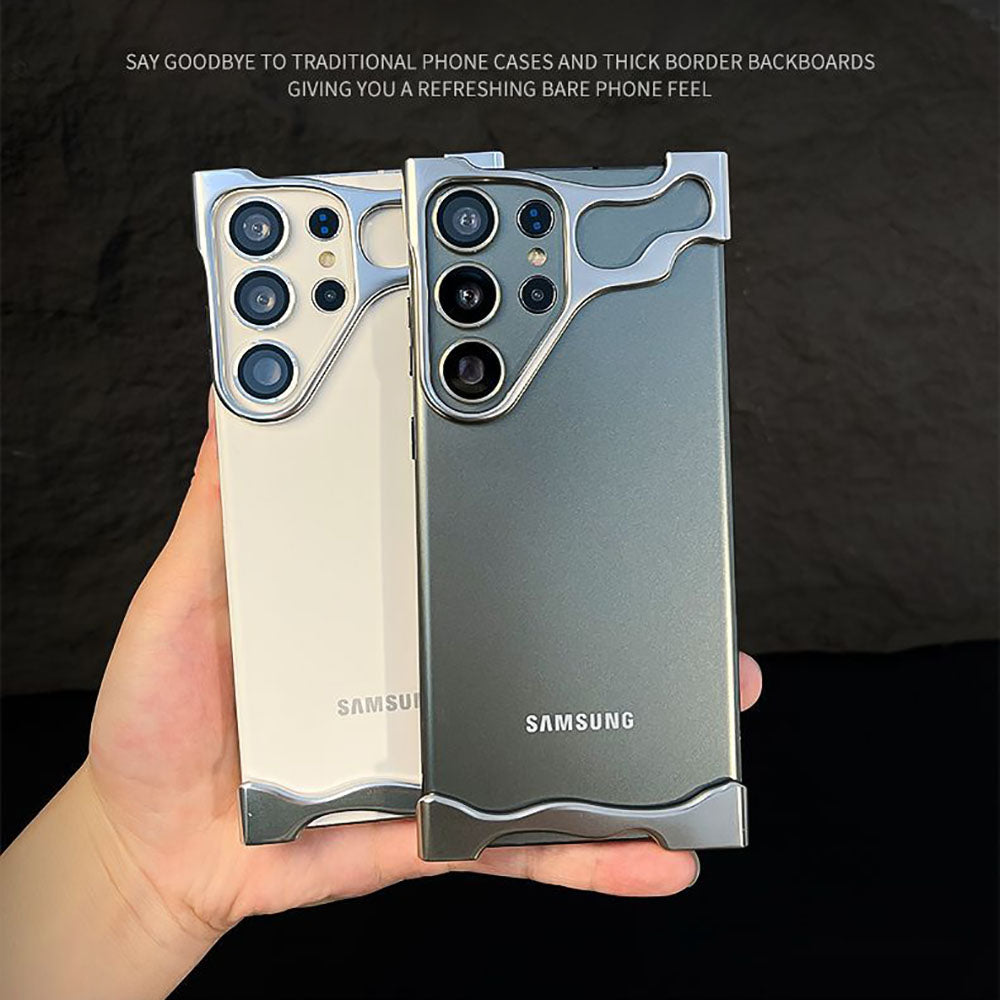 เหมาะสำหรับ Samsung S24/23 Ultra Plus เคสป้องกันการตกแบบไร้กรอบโลหะ