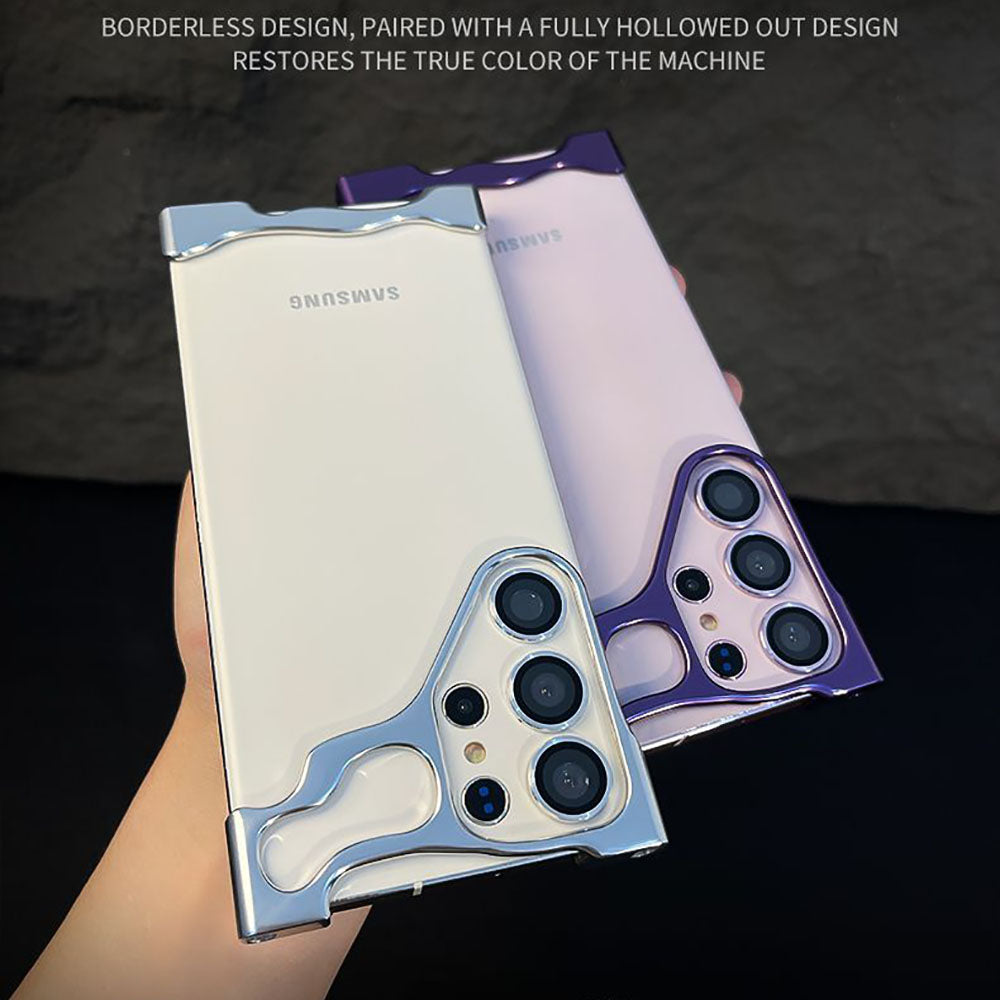 เหมาะสำหรับ Samsung S24/23 Ultra Plus เคสป้องกันการตกแบบไร้กรอบโลหะ