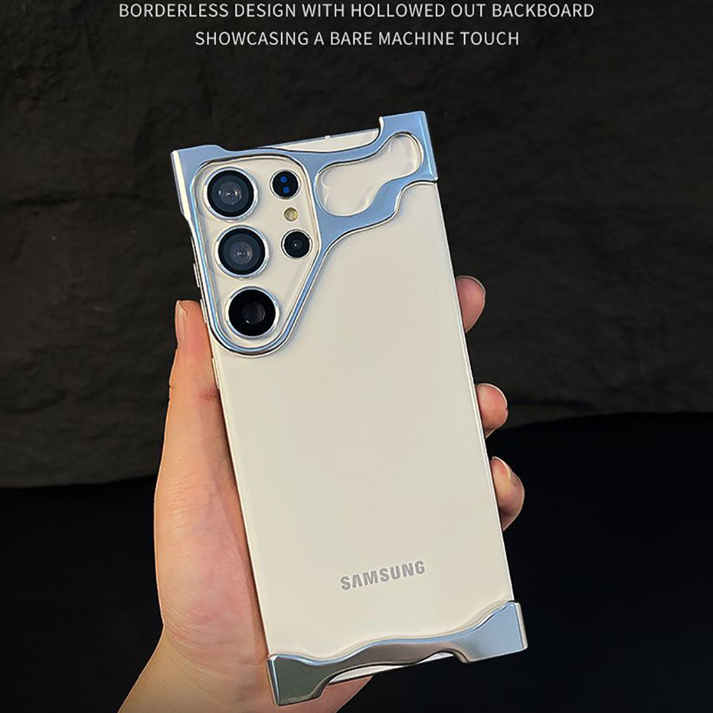เหมาะสำหรับ Samsung S24/23 Ultra Plus เคสป้องกันการตกแบบไร้กรอบโลหะ