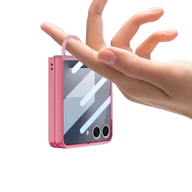 適用於三星Z Flip7/6/5/4/3官方同款純色超薄指環保護殼