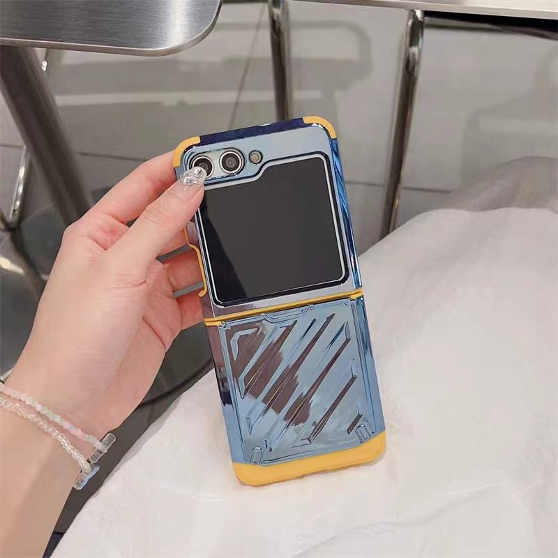 สำหรับ Samsung Z Flip5/4/3 แฟชั่นสีชนกันกรณีโทรศัพท์มือถือบานพับ