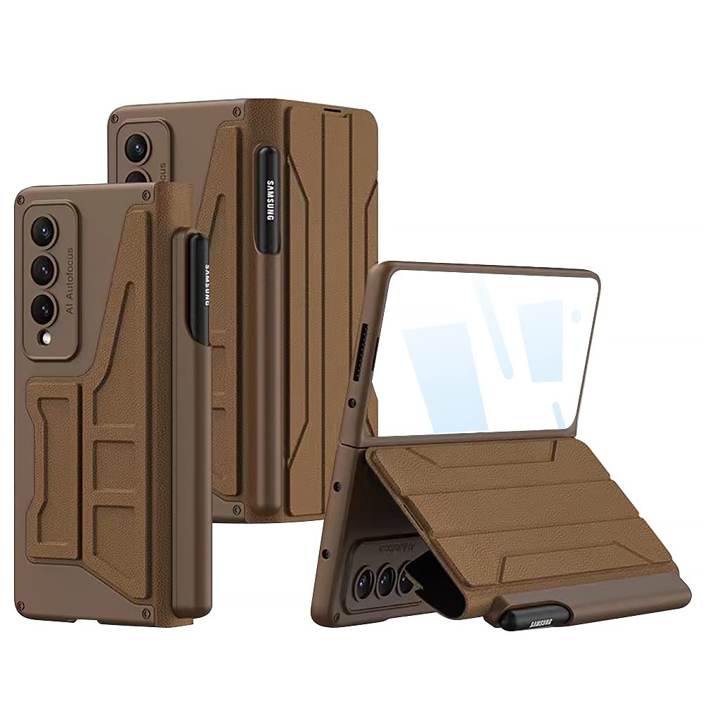 เหมาะสำหรับ Samsung Z Fold5/4/3 Creative Flip SHELL Warrior Business ที่วางปากกาที่ถอดออกได้เคสโทรศัพท์มือถือ