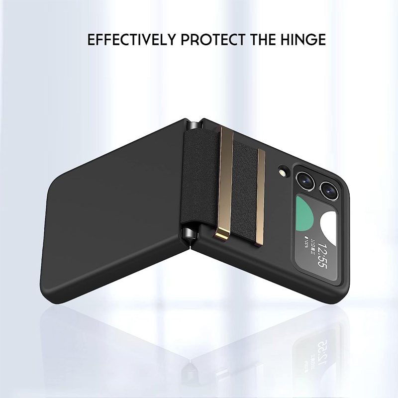 เหมาะสำหรับ Samsung Z Flip5/4/3 การป้องกันบานพับและตัวป้องกันหน้าจอด้านหลังเคสโทรศัพท์หรูหรา
