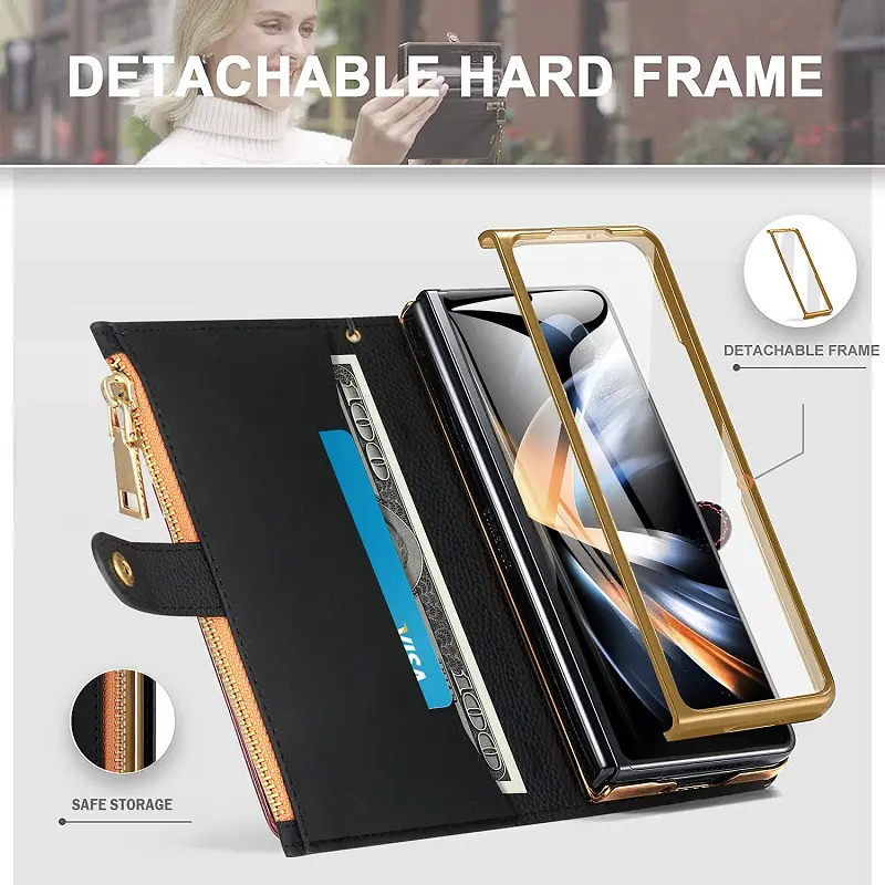 สำหรับ Samsung Z FOLD5/4/3 กระเป๋าใส่โทรศัพท์แบบใหม่พร้อมช่องใส่ปากกา