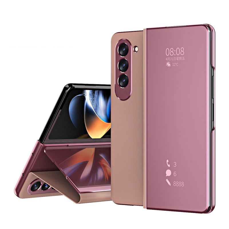 เหมาะสำหรับซัมซุง Z Fold5/4/3 กรณีโทรศัพท์มือถือหน้าจอพับสมาร์ทพลิกกระจกครอบคลุมทั้งหมดตกแจ็คเก็ต