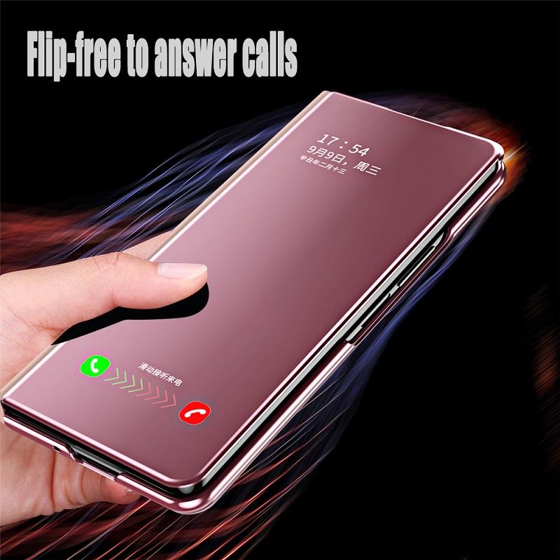 เหมาะสำหรับซัมซุง Z Fold5/4/3 กรณีโทรศัพท์มือถือหน้าจอพับสมาร์ทพลิกกระจกครอบคลุมทั้งหมดตกแจ็คเก็ต