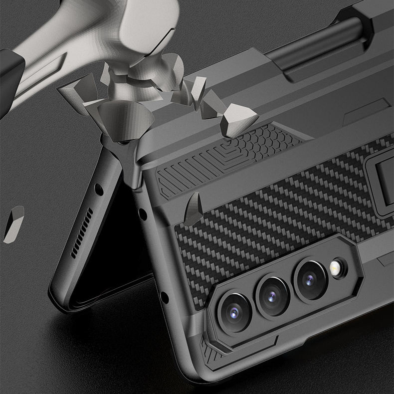 เหมาะสำหรับ Samsung Z Fold4 กรณีโทรศัพท์เครื่องผลักดันกลางปากกากรณีบุคลิกภาพแม่เหล็กดูดบานพับกรณีฟิล์มครอบคลุมทุกกรณีป้องกัน