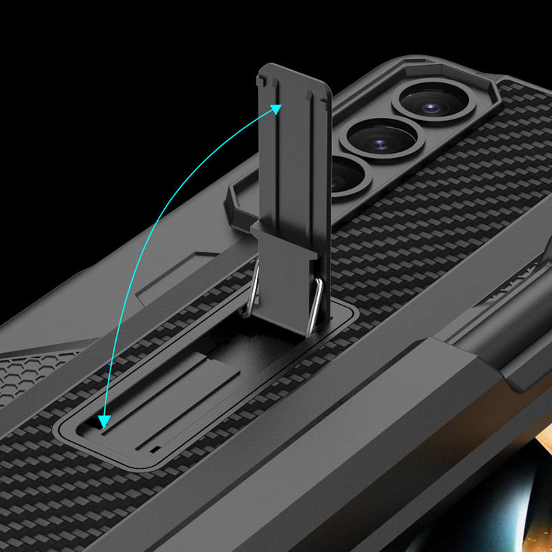 เหมาะสำหรับ Samsung Z Fold4 กรณีโทรศัพท์เครื่องผลักดันกลางปากกากรณีบุคลิกภาพแม่เหล็กดูดบานพับกรณีฟิล์มครอบคลุมทุกกรณีป้องกัน