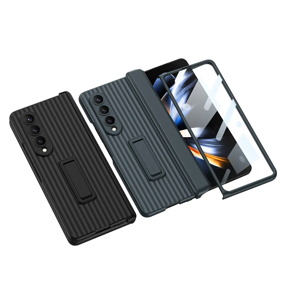 สำหรับ Samsung Galaxy Z Fold5/4/3 กรณีโทรศัพท์เดินทางแม่เหล็กดูดแกนบานพับกรณีฟิล์มผู้ถือทั้งหมดในหนึ่งรวมป้องกันกรณี