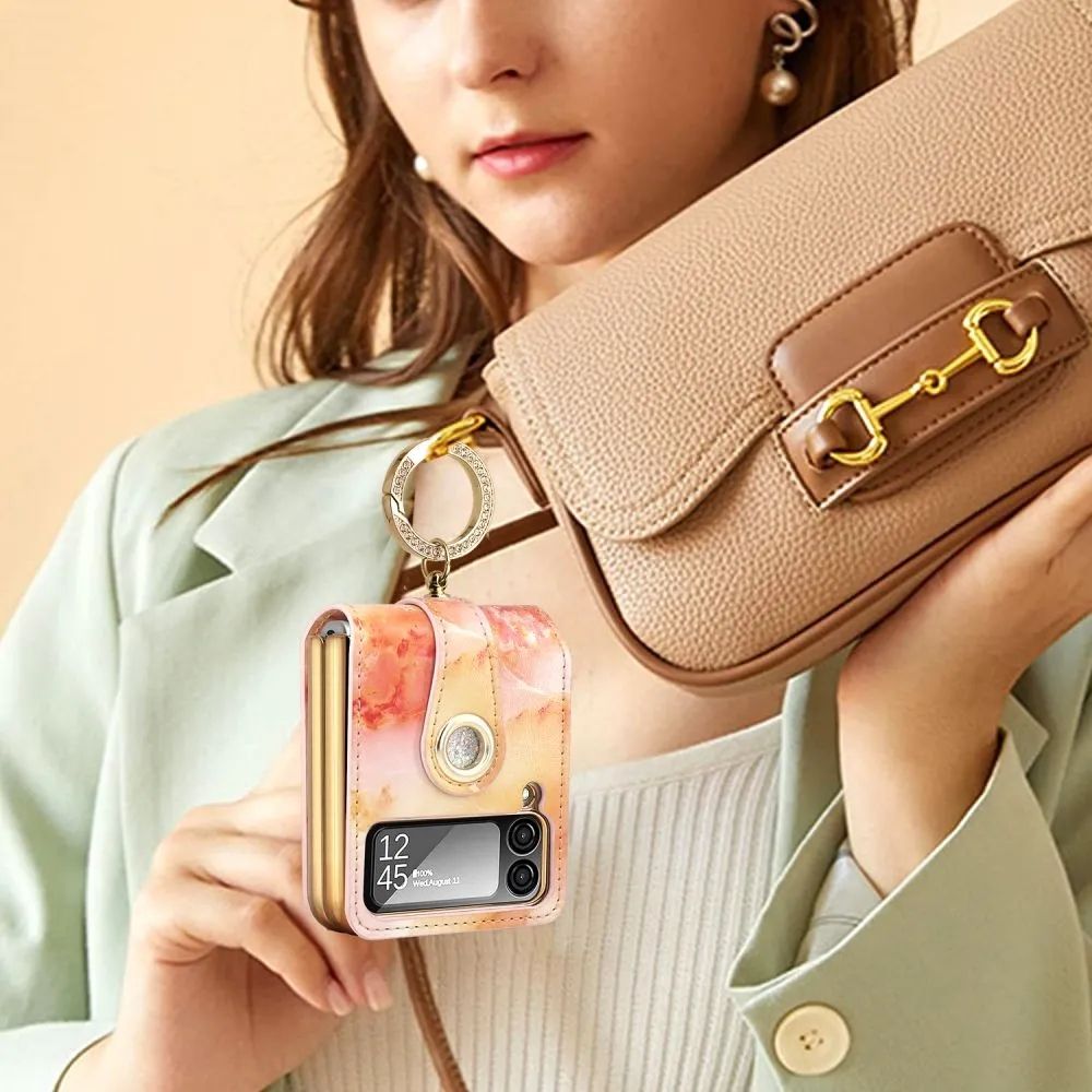 สำหรับ Samsung Galaxy Z Flip5/4/3 เมฆสีไล่ระดับสีโทรศัพท์กรณีป้องกัน