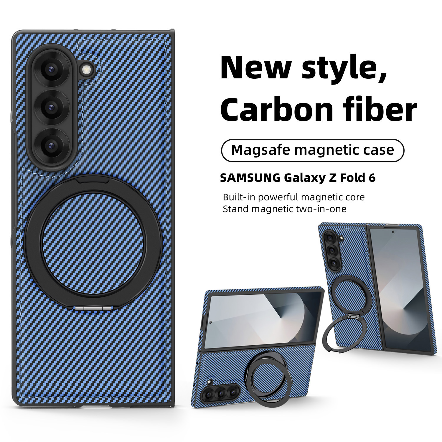 適用於三星Z Fold7/6/5/4/3新款360度磁吸支架凱夫拉紋保護殼