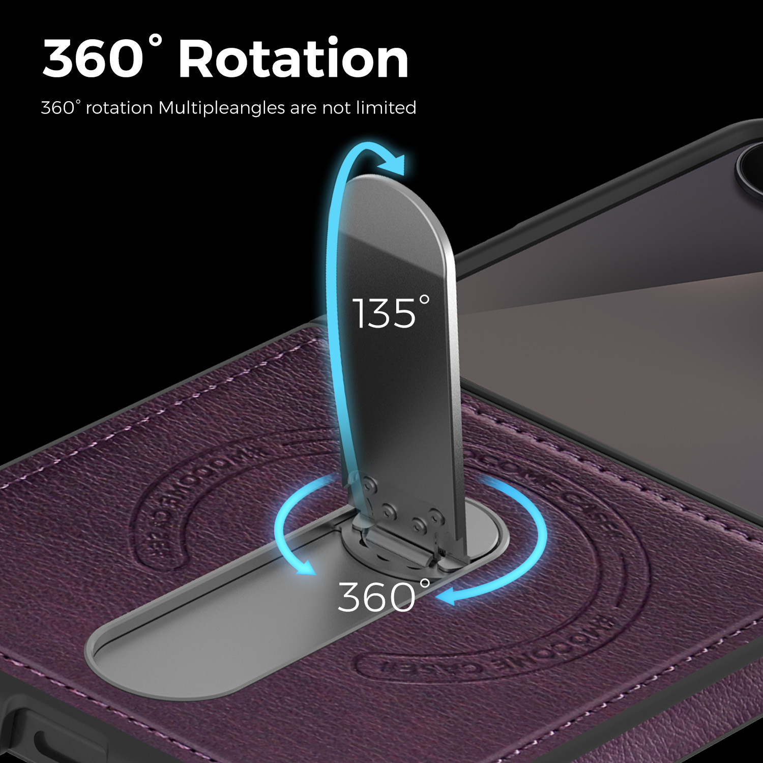 適用於三星Z Flip7/6/5/4/3皮革磁吸支架保護殼