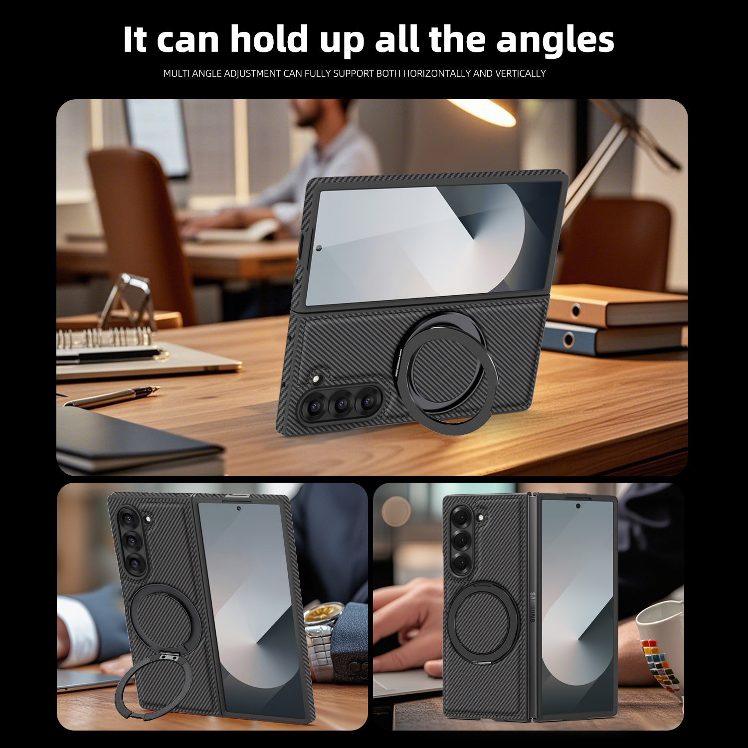 適用於三星Z Fold7/6/5/4/3新款360度磁吸支架凱夫拉紋保護殼