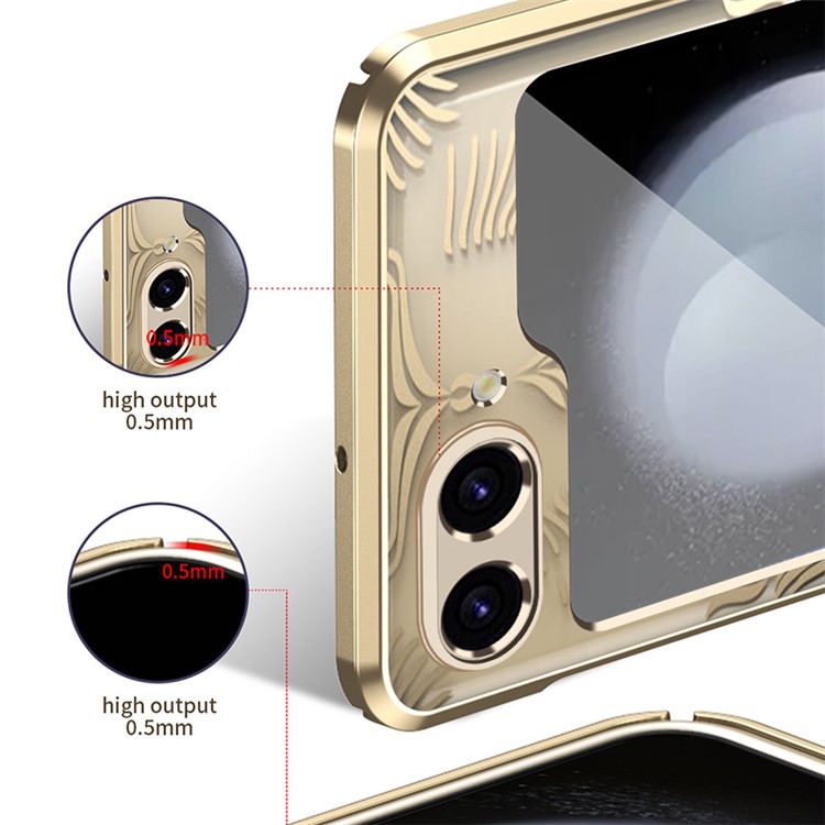 For Samsung Galaxy Z Flip5/4/3 Case Wing Frame Design Electroplating PC Phone Cover