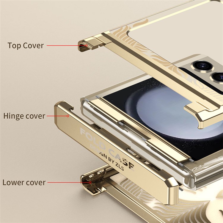 For Samsung Galaxy Z Flip5/4/3 Case Wing Frame Design Electroplating PC Phone Cover