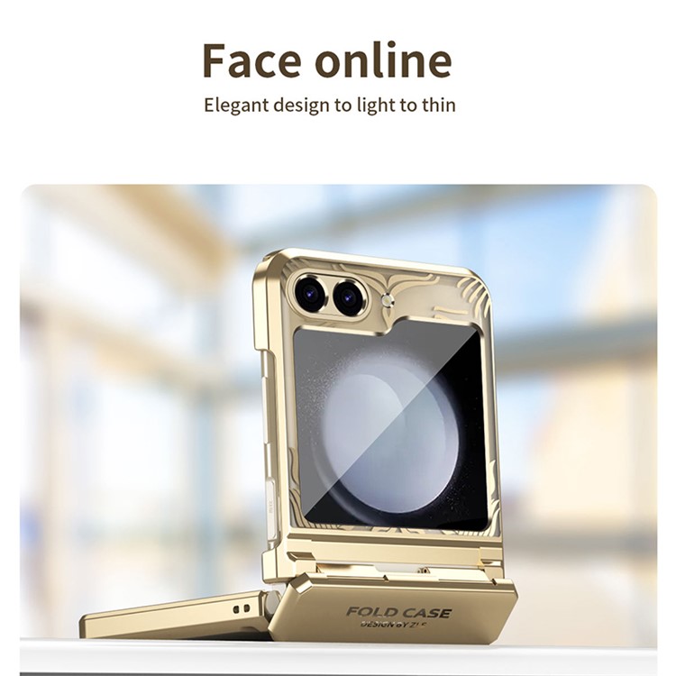 For Samsung Galaxy Z Flip5/4/3 Case Wing Frame Design Electroplating PC Phone Cover